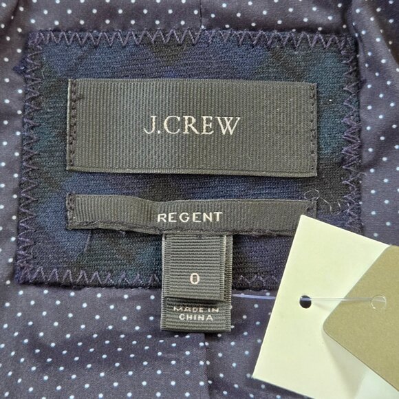 NWT J. Crew Regent Blazer 100% Wool Blackwatch Plaid with Satin Lapels size 0 - Picture 6 of 12